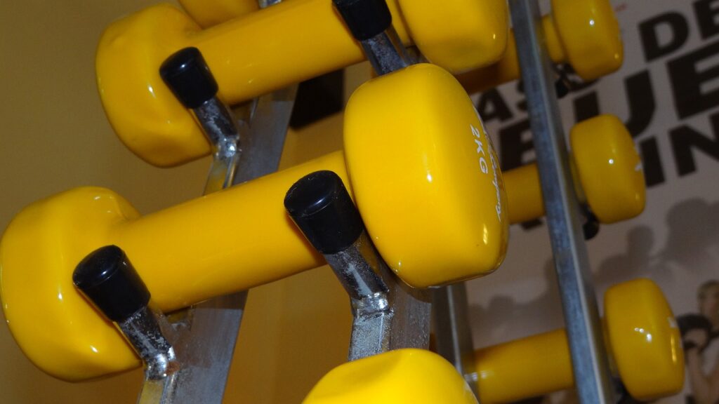 dumbbells, yellow, weight training-21423.jpg